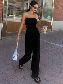 DAZY 女士簡約純色日常穿著背心上衣，2件/套 - 黑色 - 查看 2