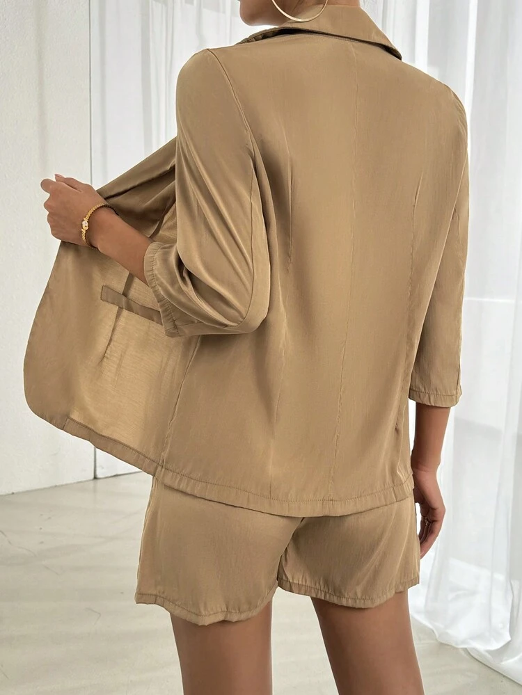 Women's Solid Color Simple Daily Suit Set