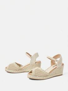 Styleloop Women Fashionable Wedge Heel Platform Sandals For Summer Boho Feels - Apricot - View 3