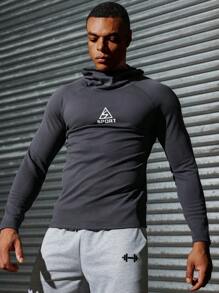 Gym Rark 男友风男士简约印花长袖运动卫衣 男友风男士卫衣 - 灰色 - 查看 7