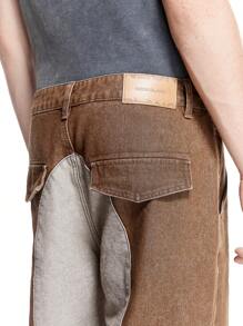 NEON BLANC X VICTOR VON SCHWARZ Quần denim rộng thùng thình màu sắc rực rỡ của nhà thiết kế - màu nâu - Xem 3