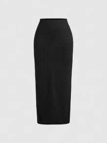 SHEIN MOD White Twist Bandeau Top & Long Skirt Two-Piece Set - Black - View 5