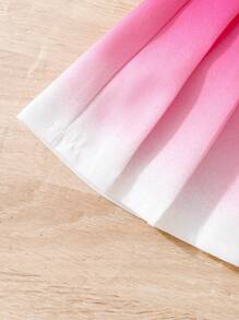 SHEIN Young Girl Fashionable Pleated Skirt, Dark Green, Suitable For Spring And Summer - Hot Pink - View 4