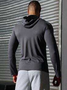 Gym Rark 男友风男士简约印花长袖运动卫衣 男友风男士卫衣 - 灰色 - 查看 2