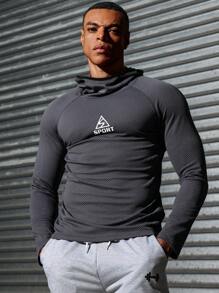 Gym Rark 男友风男士简约印花长袖运动卫衣 男友风男士卫衣 - 灰色 - 查看 5