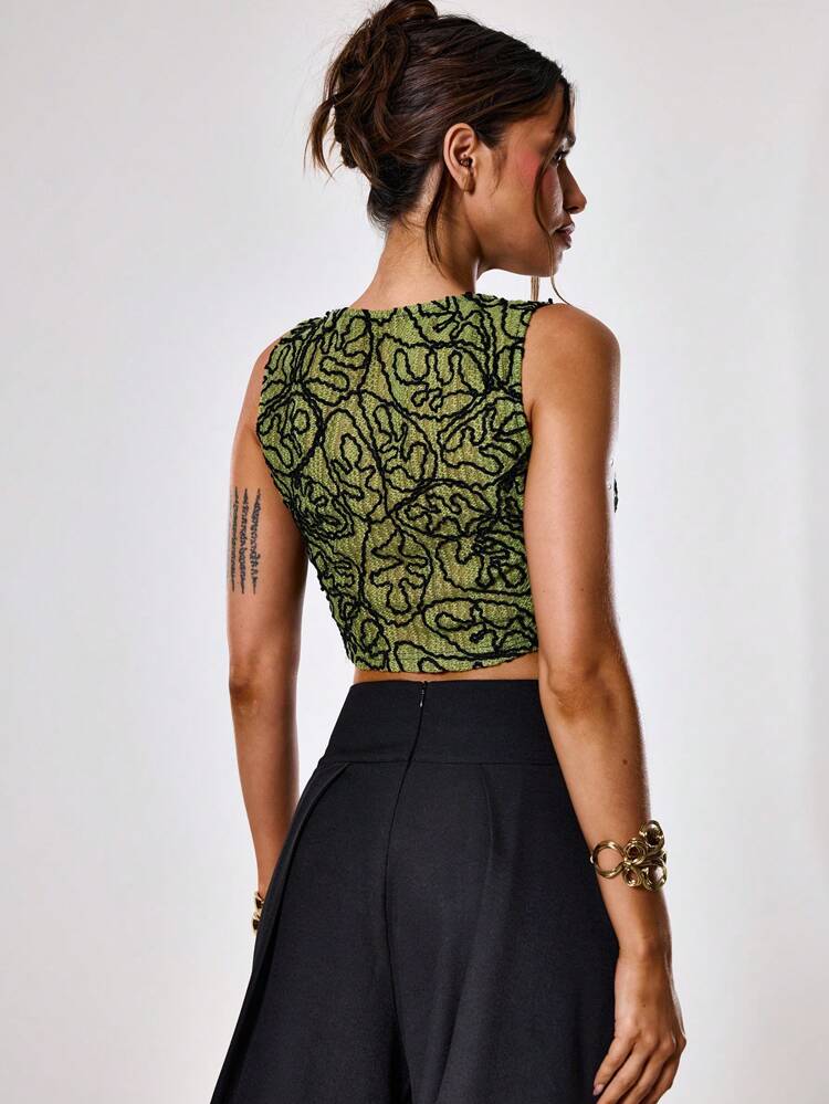 Stitch Detail Tie Front Top Going Out Top Vacation Spring Summer Festival Holiday