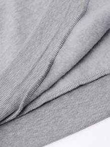 EURMUSE Men's Basic Geometric Striped Printed Slim-Fit Hoodie - Grey - View 4