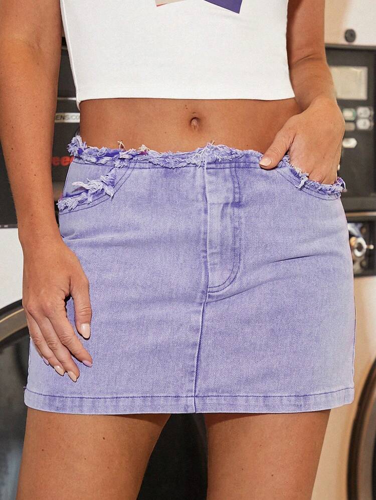 Women's Solid Color Skirt With Pocket, Sexy And Perfect For Summer