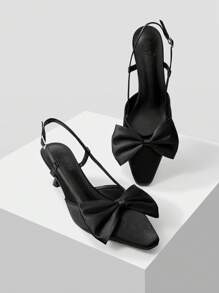 MOTF PREMIUM GIÀY CAO CẤP Stiletto mũi nhọn thoải mái trang trí bướm - màu đen - Xem 6