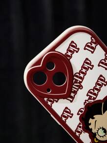 Betty Boop | ROMWE Vỏ điện thoại khối màu họa tiết cô gái hoạt hình và chữ cái - Nhiều màu - Xem 5