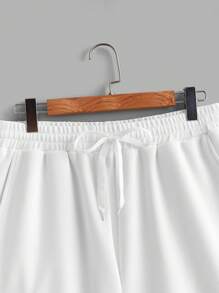 Manfinity Homme Men's Flap Pocket Shirt And Shorts Summer Outfit - Beige - View 5