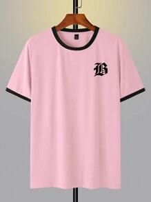 Claim Dot 男士夏季短袖信封字印花休閒T恤 - 彩色 - 查看 4