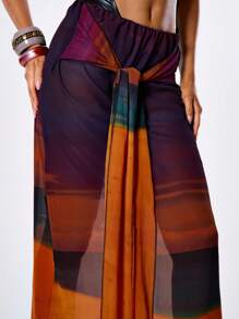 MUSERA Chân váy maxi in họa tiết thắt nơ phía trước, phong cách boho, dễ thương cho kỳ nghỉ hè, lễ Phục sinh. - Nhiều màu - Xem 5