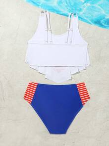Đồ bơi đi nghỉ thường ngày in họa tiết dành cho các cô gái tuổi teen, Bộ bikini xếp nếp ngày 4 tháng 7 Trang phục ngày 4 tháng 7 - Nhiều màu - Xem 2