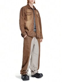 NEON BLANC X VICTOR VON SCHWARZ Quần denim rộng thùng thình màu sắc rực rỡ của nhà thiết kế - màu nâu - Xem 7