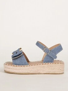 1對女童輕便厚底休閒魔鬼氈高筒涼鞋，適用於夏季 - 淺藍色 - 查看 5