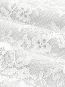 SHEIN ICON 女士夏季純色花邊露背騎腰領家居背心 - 白色 - 查看 11