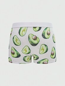 Calzoncillos bóxer estampados de aguacate de moda para hombre - Blanco - Ver 2