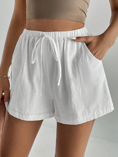 SHEIN Tall Solid Knot Front Florida Shorts