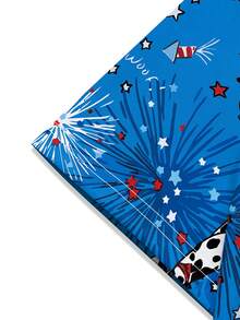 Fashionable Printed Short Sleeve Uniform Scrub Top For Daily Wear - Blue - View 3