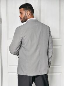 Manfinity Mode Men's Plus Size Casual Houndstooth Sports Coat
