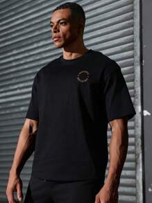 Gym Rark Boyfriend Style Men's Slogan Printed Round Neck Short Sleeve Sports T-Shirt Back To School - Multicolor - View 3