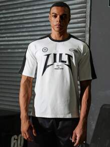 Gym Rark Kaos Olahraga Pria Gaya Boyfriend, Lengan Pendek, Leher Bulat, Motif Sederhana - MultiWarna - View 8