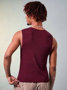 Manfinity Fever City Chaleco de punto para hombre con mangas sin mangas y unicolor, para verano