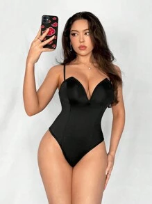 Firerie Body ajustado elegante de mujer con cuello en V profundo