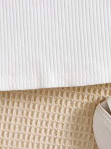 SHEIN Vintaside Kids Baby Girl Off-Shoulder Organza Ruffle Hem  Top - White - View 6