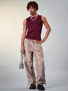 Manfinity Fever City Chaleco de punto para hombre con mangas sin mangas y unicolor, para verano