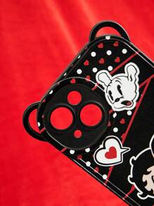 Betty Boop | ROMWE Funda de teléfono y correa de teléfono con linda imagen de chica de caricatura y letras impresas - Multicolor - Ver 3