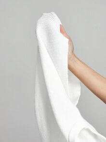 Ontre Solid Vintage Knitted Top - Beige - View 9