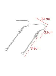 10pcs Stainless Steel Cable Chain Earring Hooks, Charm Connectors For Diy Jewelry Making