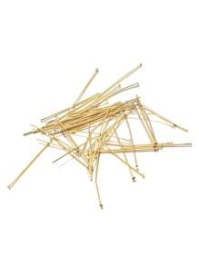 50入組不銹鋼T型頭別針耳環手環首飾配件,DIY珠寶製作配件材料 - 金黃色 - 查看 3