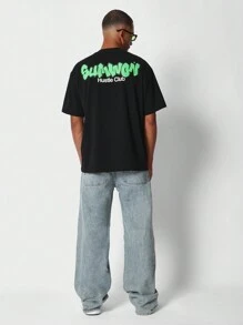 SUMWON Regular Fit Short Sleeve Tee With Back Graphic Print