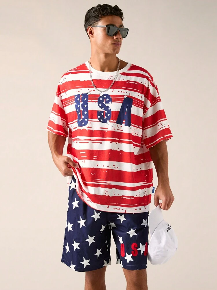 Woven Casual T-Shirt And Shorts Set
