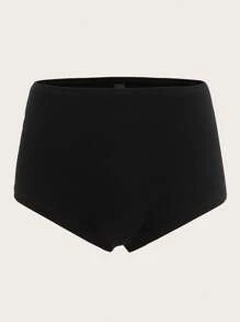 SHEIN EZwear Summer Black Short Tight Knitted Leggings - Black - View 1