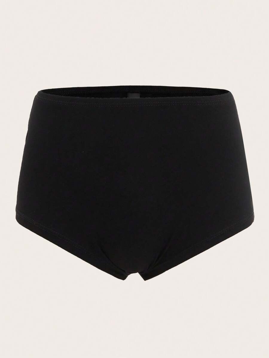 SHEIN EZwear Summer Black Short Tight Knitted Leggings - Black - View 1