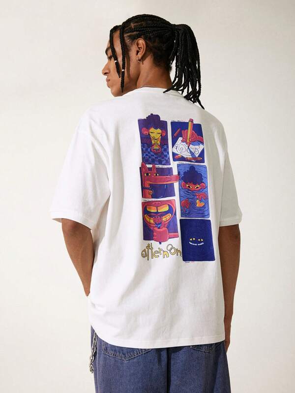 GAWX Tricou cu mânecă scurtă cu imprimeu GAWX Artist pentru bărbați, tricou grafic potrivit pentru purtarea zilnică primăvara și vara, 100% bumbac, vacanță, revelion, vacanță