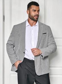 Manfinity Mode Men's Plus Size Casual Houndstooth Sports Coat