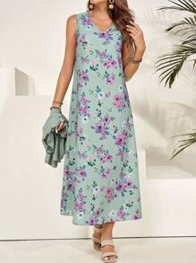 EMERY ROSE Teacher Clothes Spring Floral Dress Two-Piece Set For Women