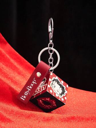 Betty Boop | ROMWE 1pc Cartoon Alphabet Printed Magic Cube Keychain Key Ring, Valentines