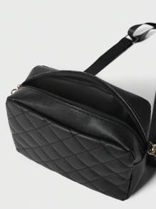 Bolsa cuadrada mini guateado con monedero - Negro - Ver 3