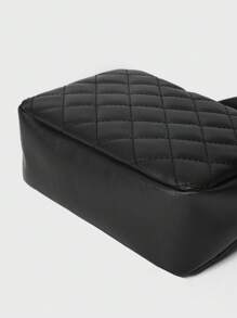 Bolsa cuadrada mini guateado con monedero - Negro - Ver 4