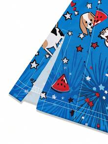 Fashionable Printed Short Sleeve Uniform Scrub Top For Daily Wear - Blue - View 4