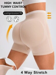 Easithlete Seamless High Elasticity Yoga Workout Shorts For Butt Lifting - Khaki - View 1