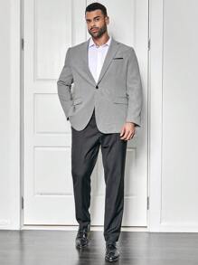 Manfinity Mode Men's Plus Size Casual Houndstooth Sports Coat