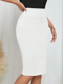 SHEIN Tall 女式純色簡約日常穿著裙子