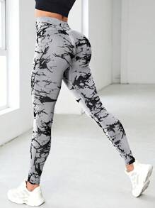 Seamluxe SHEIN Sport Tie Dye Wideband Waist Sports Leggings